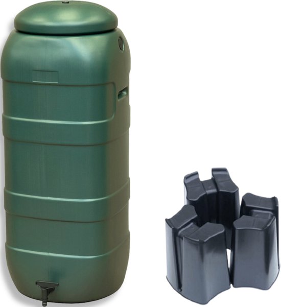 Slimline 100L Groen – compacte regenton voor balkon of tuin